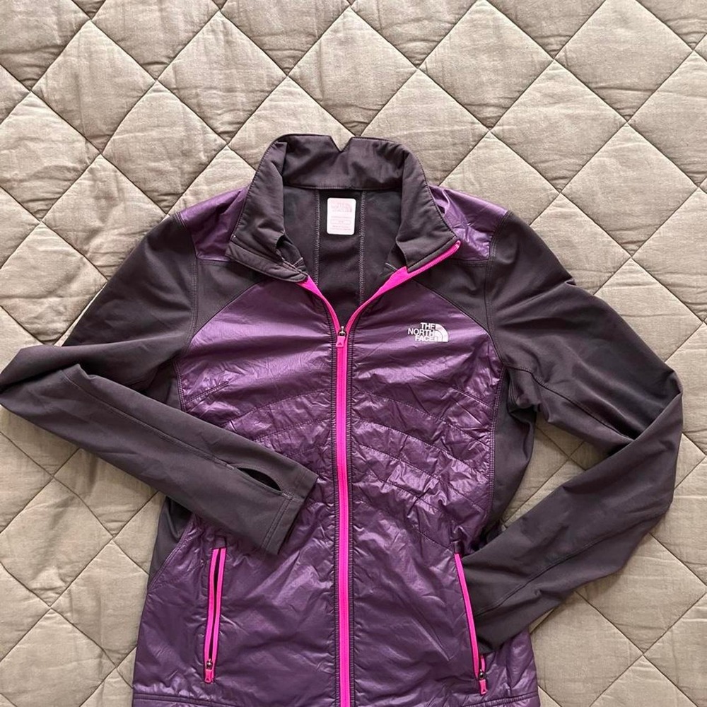 The North Face hybrid quilted full zip purple jacket purple size medium